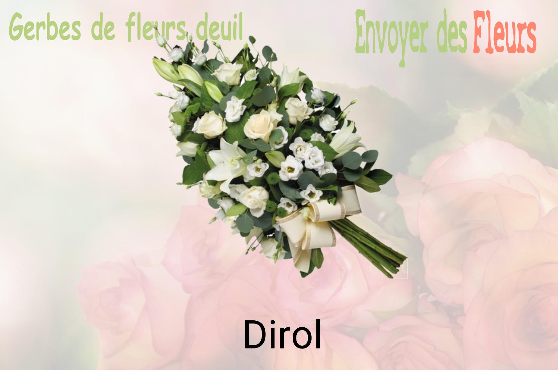 Gerbe de fleurs de deuil livrée à Dirol